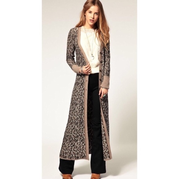 leopard maxi cardigan